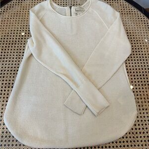 Telluride Clothing Company Merino wool sweater Cream Zipper Detail